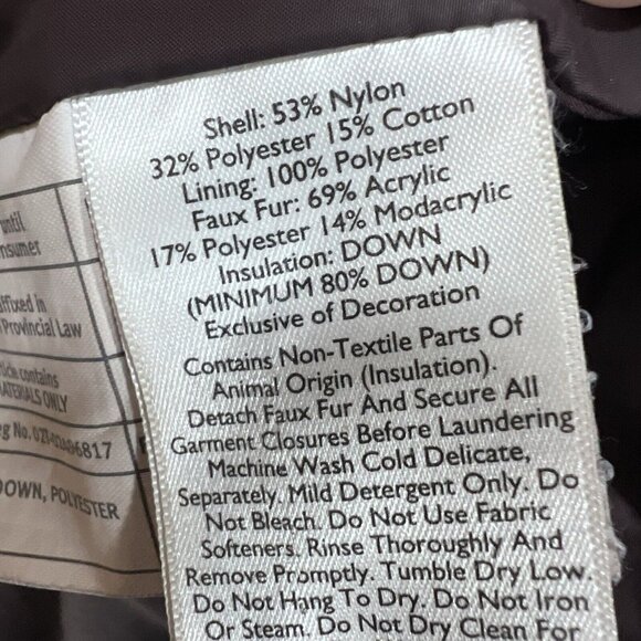 Eddie Bauer Jacket Womens Medium Purple Down Puffer Coat Faux Fur Hood - Picture 9 of 15